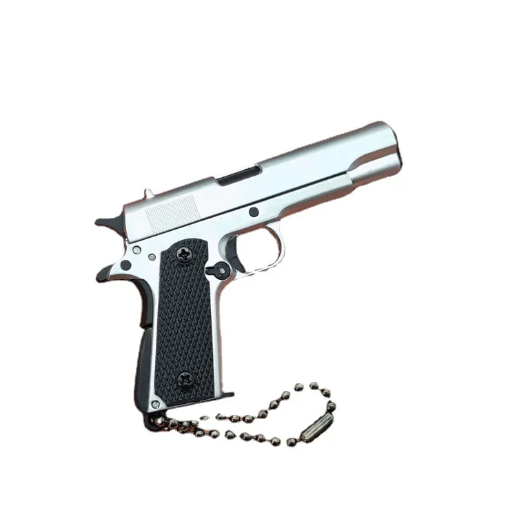 1:3 Mini Matte Silber Modell Legierung Miniatur Modell Pistole Pistole Keychain Abnehmbare Erwachsene Geschenk