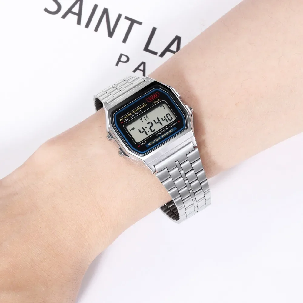 Cinturino per orologio in acciaio inossidabile da 18 mm per AE1200 1300 F-91W SGW400 F91W F84 F105 108 A158W 168 ae1200 Cinturini in metallo per bracciale da donna