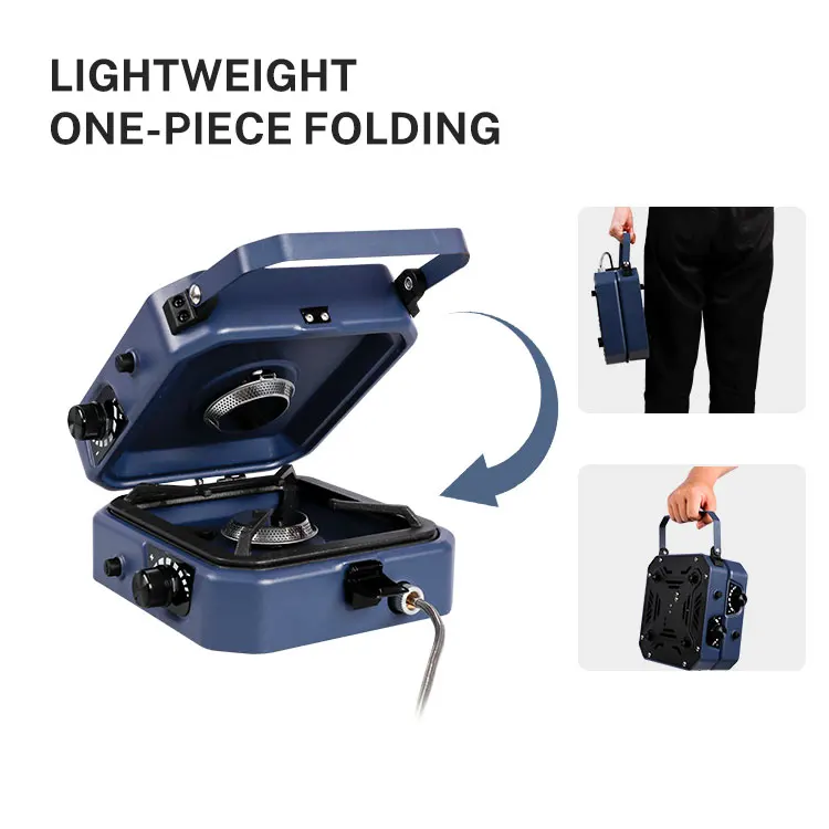 HOMFUL Outdoor Automatic Double Flame Folding Gas Stove Portable Butane Outdoor Camping Gas Stove