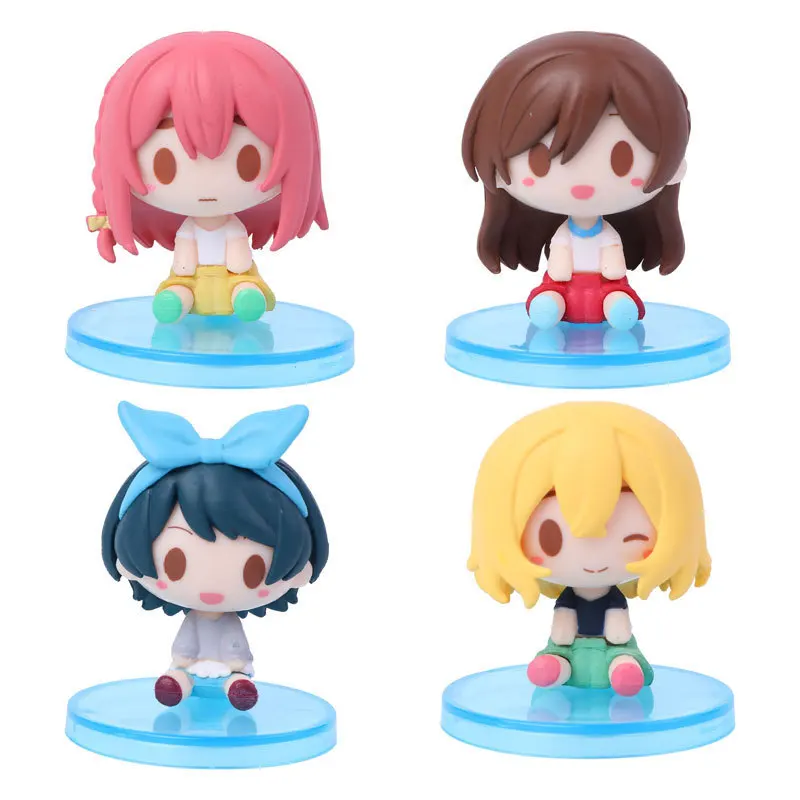 4Pcs/1Set Q Version Cute Anime Rental Girlfriend Figure Ichinose Chizuru Doll Asami Nanami Toys Sakurasawa Sumi Model Toy Set