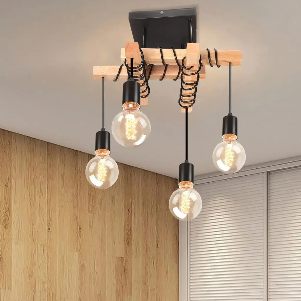 

Wood Led Chandelier living room dining room led Ceiling lamps Pendant lights indoor lighting interior lighting Ceiling lamp E27