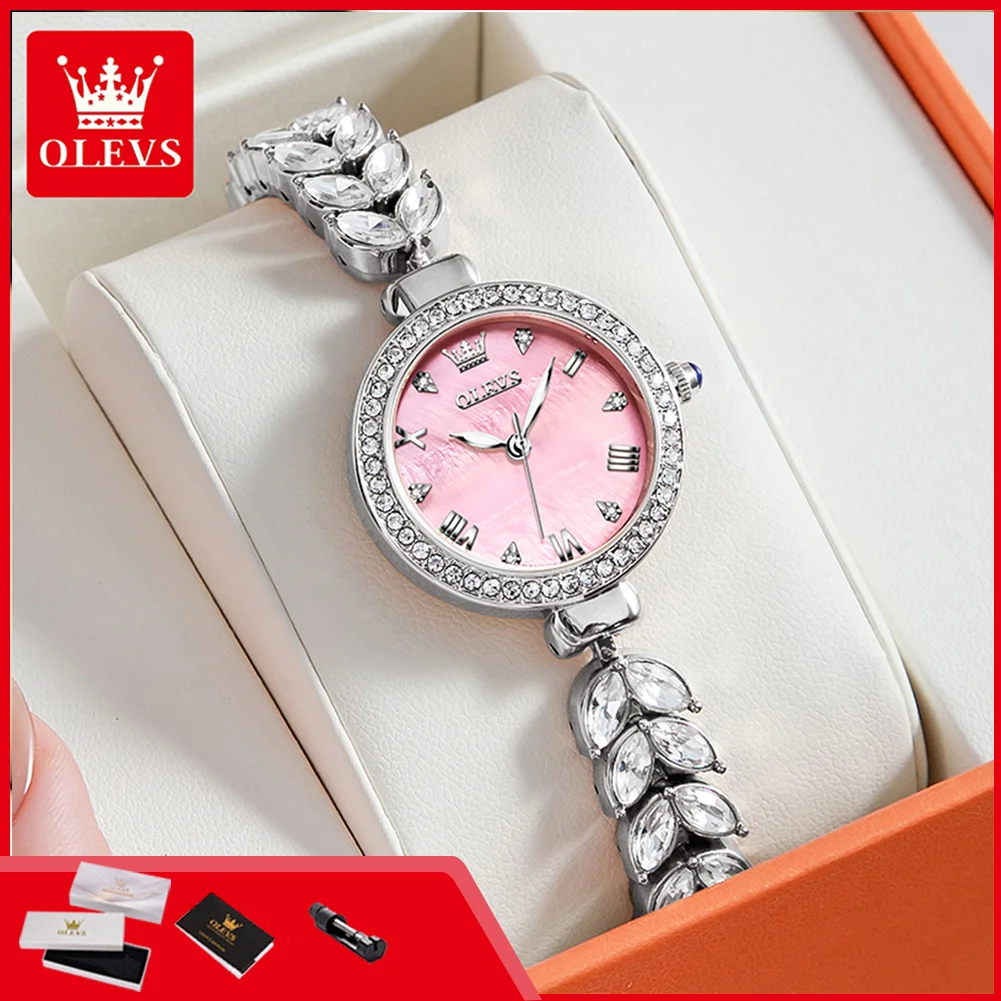 

OLEVS 9971 Full Diamond Women's Watches Fashion Mermaid Bracelet Wristwatches Waterproof Luminous Elegant Luxury Quartz Watches
