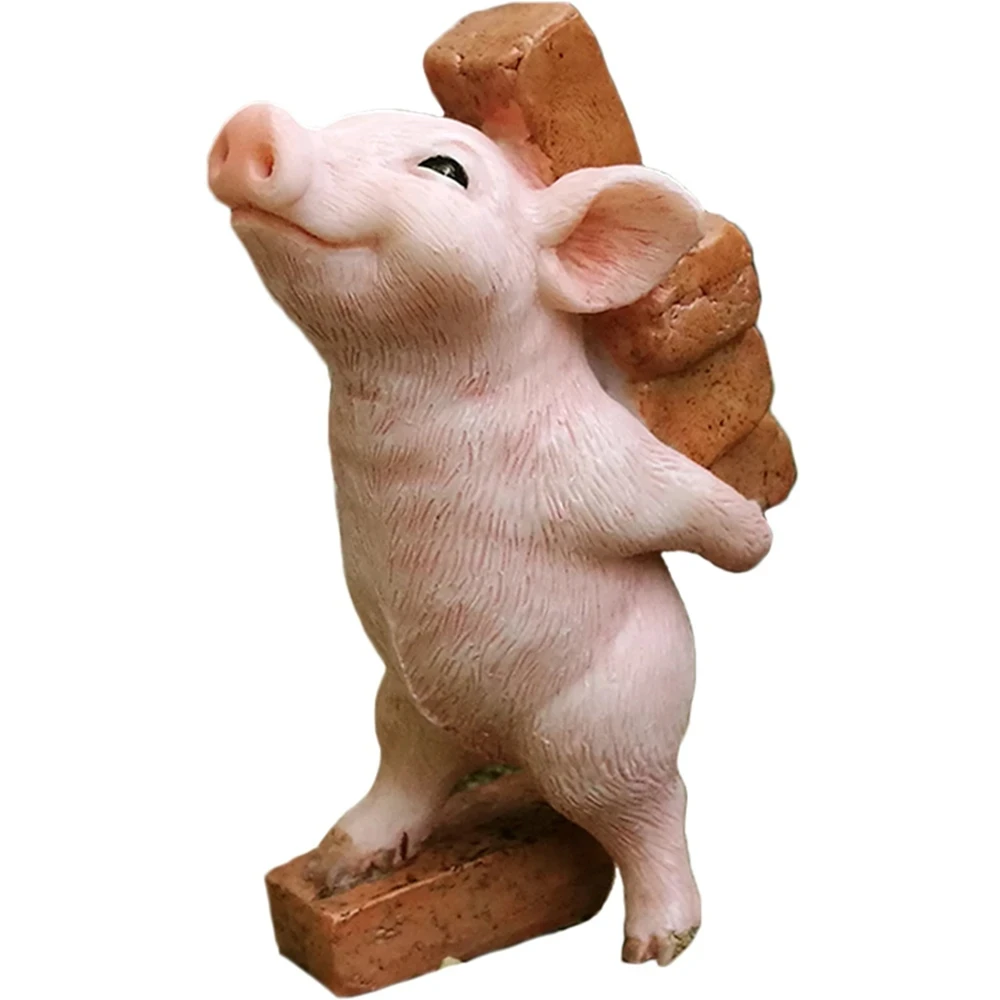 Cute Simulation Pig Animal Figurine Flower Pot Fairy Garden Ornaments Bonsai Farm Home Decoration Education Gifts For Children