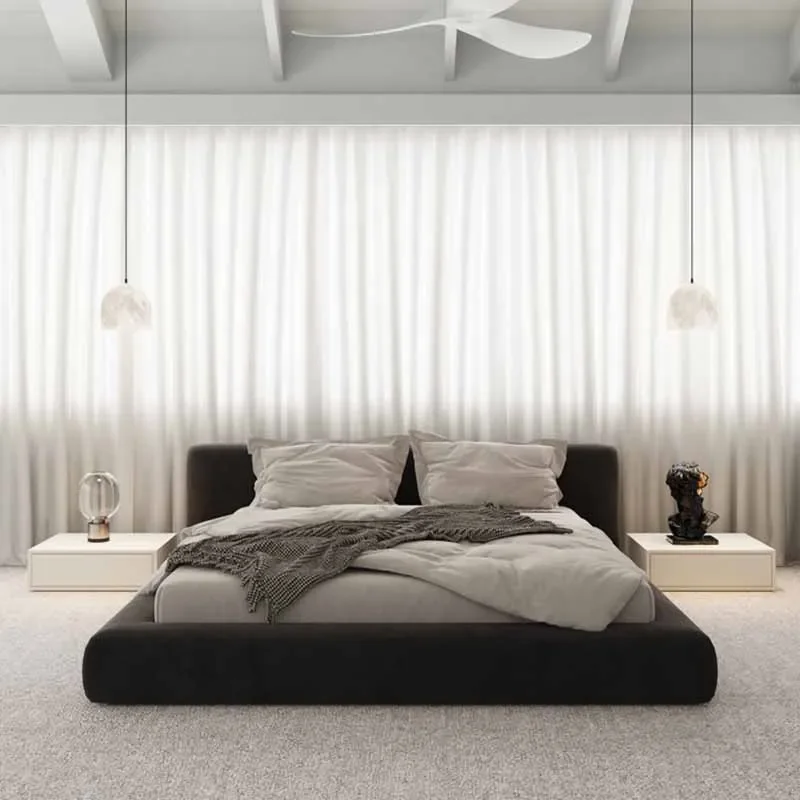 

Nordic Frame Double Bed European Style Loft Sleeping King Double Bed Home Wood Design Letto Matrimoniale Bedroom Furniture