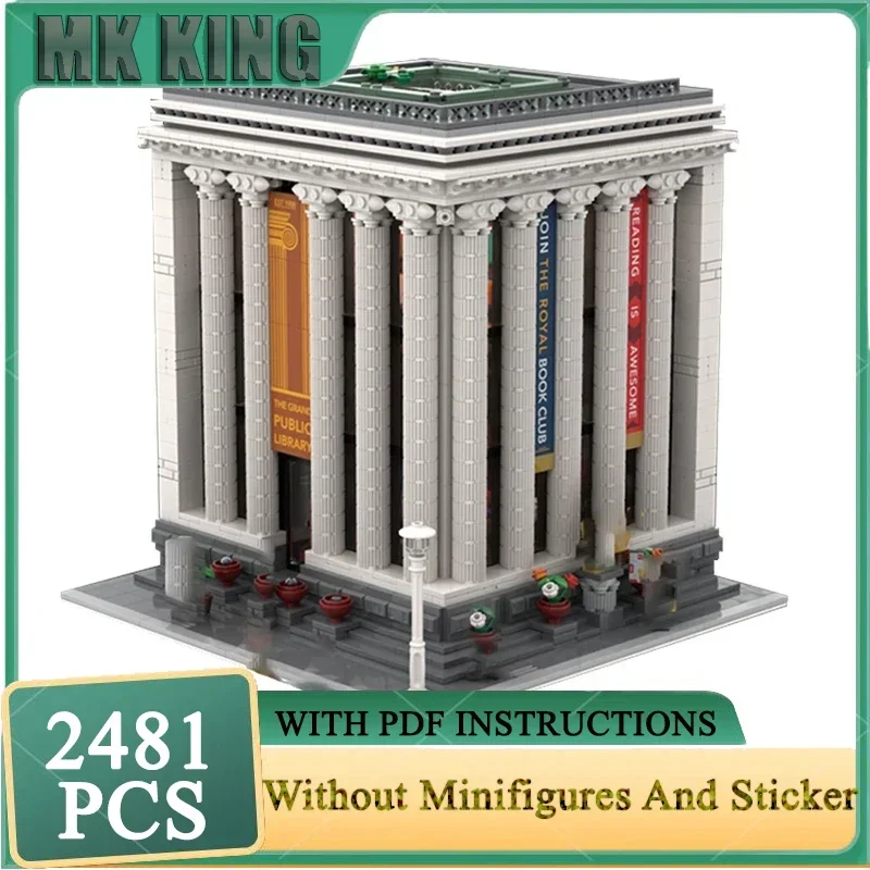 

Moc Building Bricks The Grand Public Library Модель здания Технологии Модульный городской вид на улицу Блок Construstion DIY Игрушки Подарки