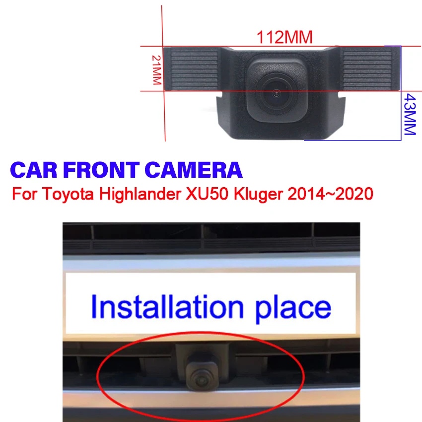 

Car Front View Camera For Toyota Highlander XU50 Kluger 2014 2015 2016 2017 2018 2019 2020 CCD Night Vision Forward Logo Camera