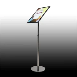 A3 Adjustable Pedestal Sign Holder Floor Stands Rack Black Acrylic Frames Advertising Banner Photo Menu Literature Display Frame