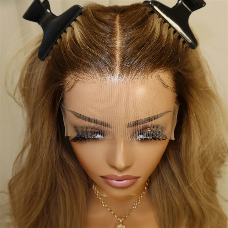 

30-дюймовый парик с омбре-эффектом: карамельно-русый с коричневыми прядями, HD-кружевная передняя часть, натуральные волосы, предварительно проработанная линия роста волос, маленький и большой размеры, с капюшоном.