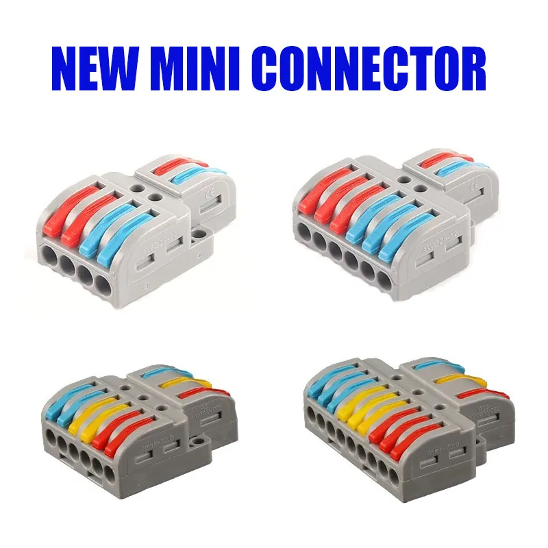 

20PCS Mini Quick Cable Compact Splitter Universal Conductor Push-in Wire Connector Wiring Terminal With Lever Block