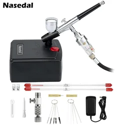 Nasedal 0.3mm Airbrush 30psi Air Compressor Kit Air Brush Spray Gun for Nail Model Painting Tool Cake Fish Car DIY Paint Tool