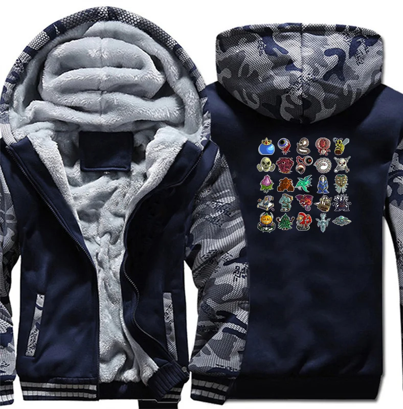 Terraria Sandbox Adventure Game All Boss Hoodie Men Winter Thick Keep Warm Sweatshirts Zipper Jacket Coat Streetwear