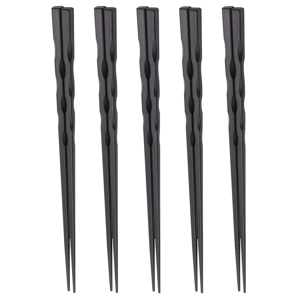 

5 Pairs Reusable Japanese Style Glass Fiber Chopsticks Temperature Resistant Anti Slip Tableware