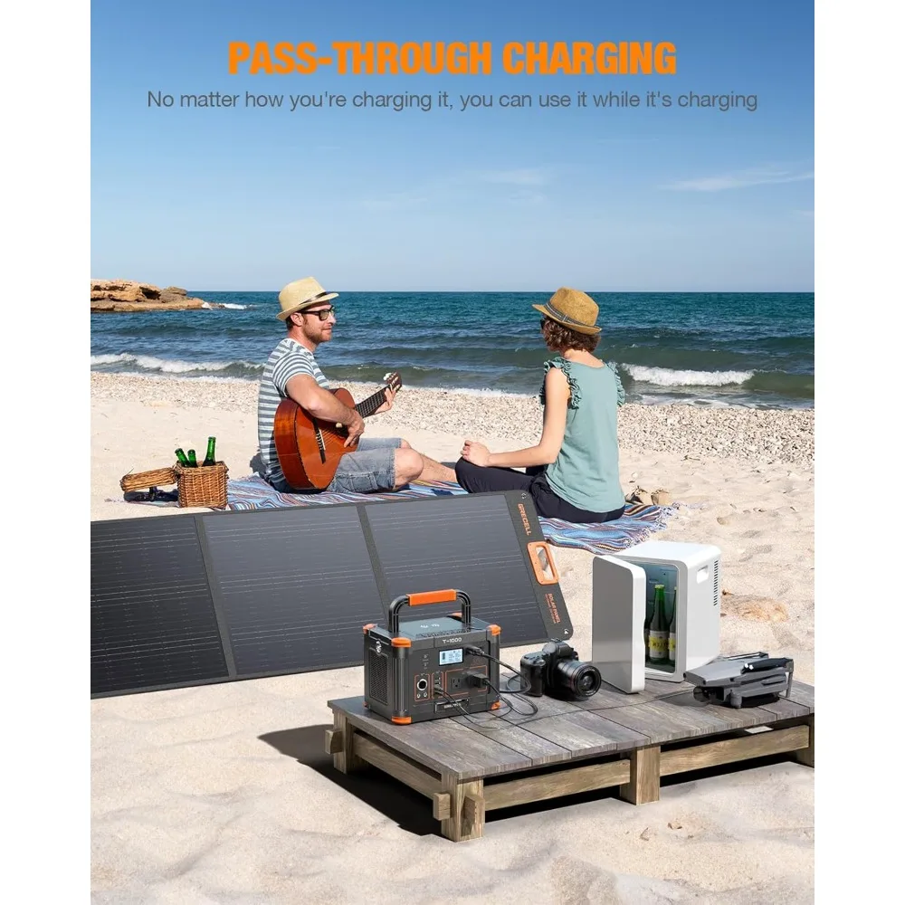 

Portable Power Station 1000W (999Wh) – Solar Generator with 110V AC Outlet, PD 60W Fast Charging