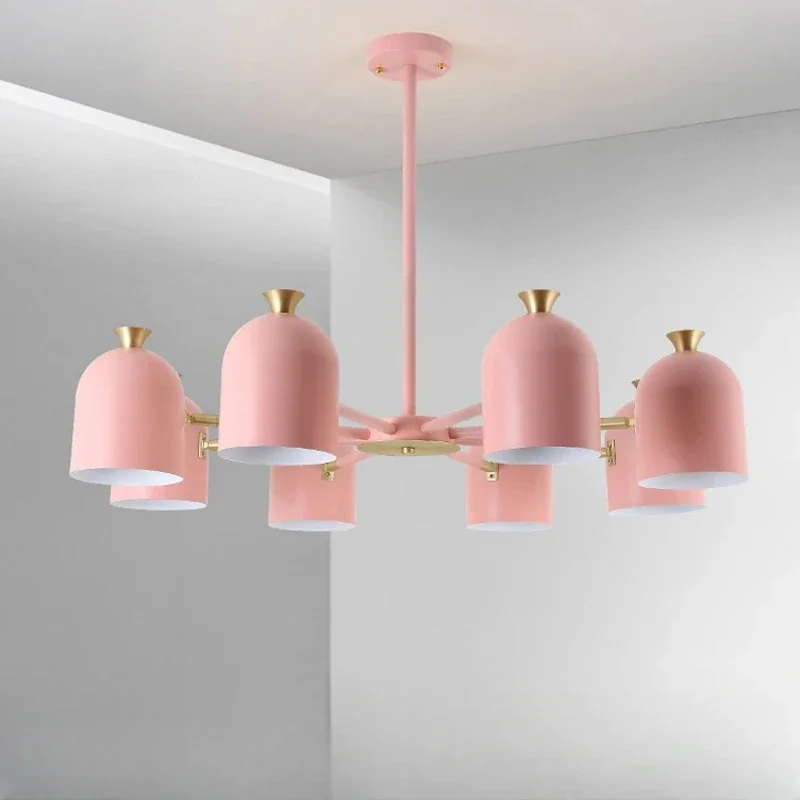 

Modern creative 3/6/8 heads metal chandelier adjustable kitchen living room bed study porch hotel 4 colors