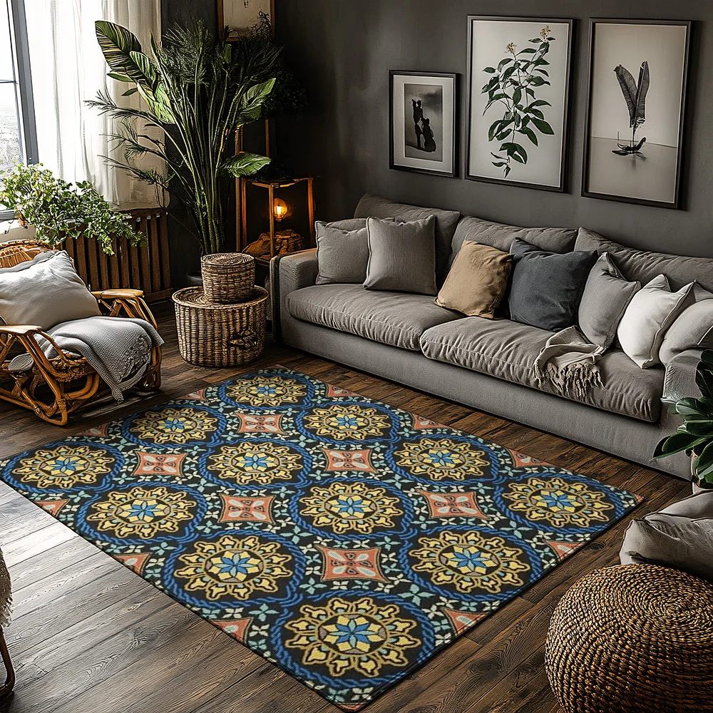 

Винтажный персидский ковер с узором, напольный коврик, моющийся коврик, нескользящий коврик, домашний декор, входные коврики, внутренние и уличные коврики