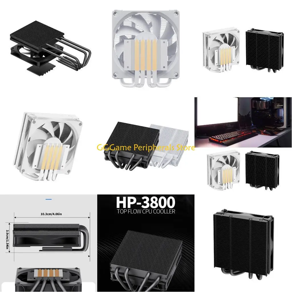 

U55B 3800RPM Fast Speed 4 Heat Pipe CPU Cooling Fan Replacement For 1700/1200/1150