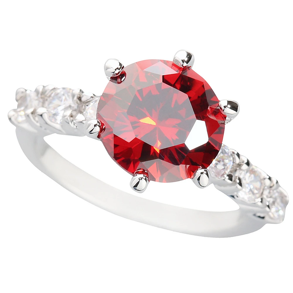 

10*10mm Red Garnet 925 Sterling Silver Ring Q0016-R