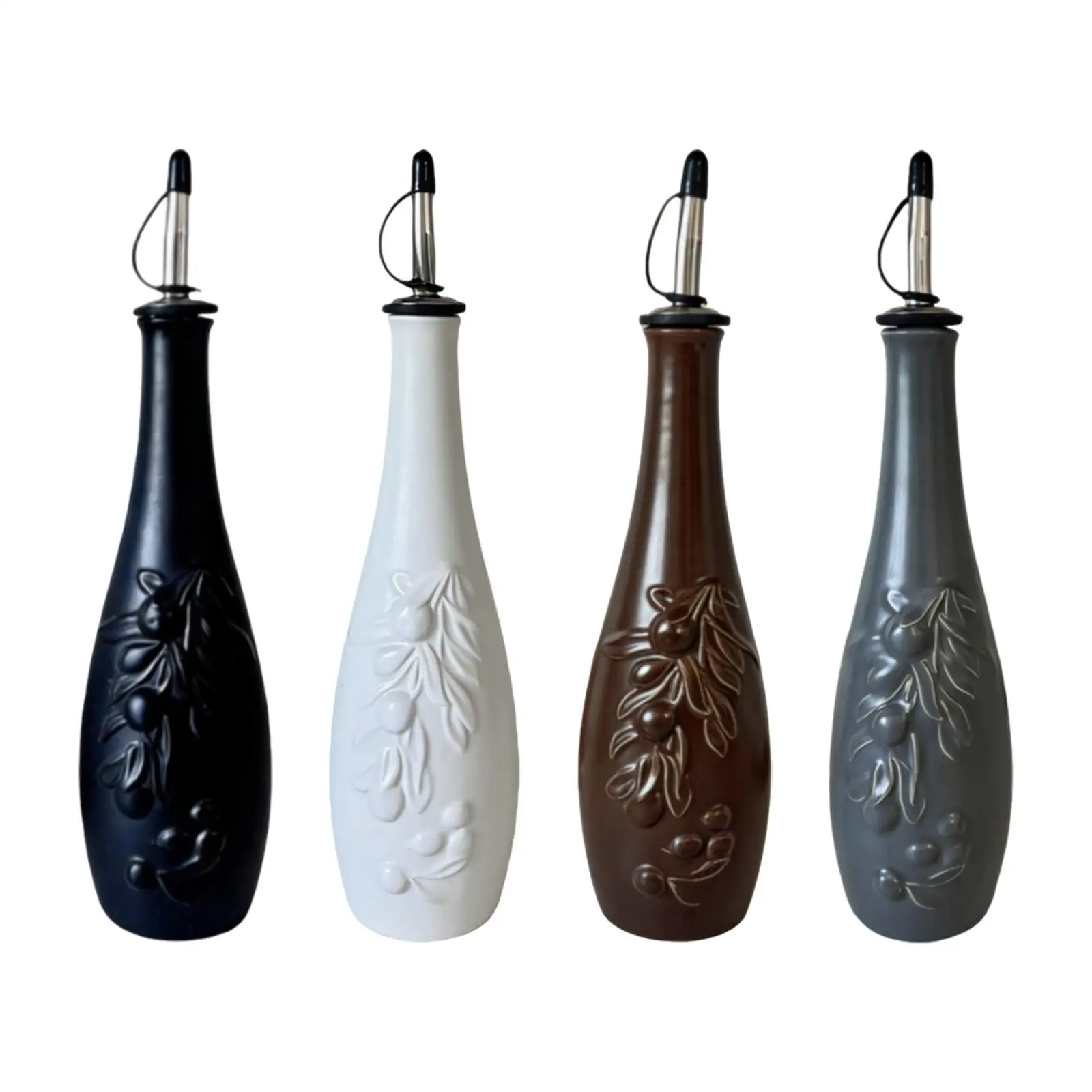 Oil Bottle Ceramic Seasoning Dispenser Jar Japanese Style Liquid Container with Removable Spout for Restaurant Cafe Buffet