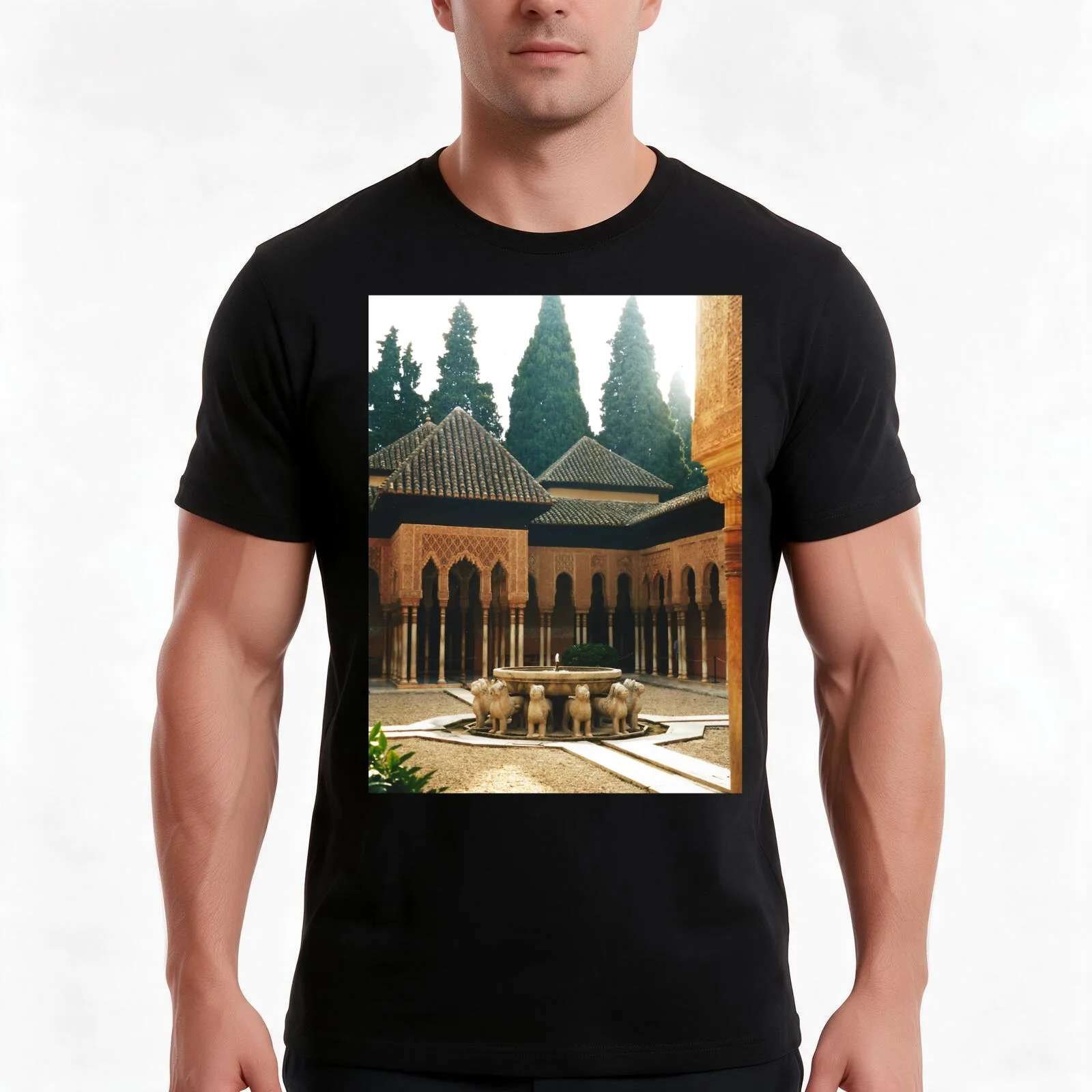 Alhambra T-Shirt Summer Casual Cotton Tee Oversized Streetwear Tops Vintage Graphic Print Loose Fit Short Sleeve