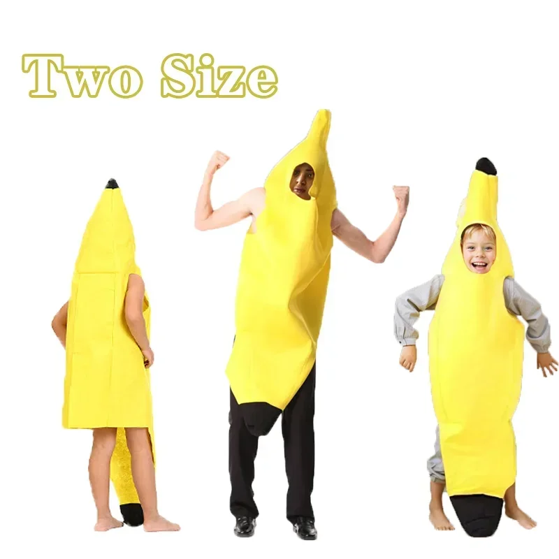 2025 أزياء الهالوين الفاكهة Kleding أنيمي تأثيري هالوين حفلة تنكرية Grappige Volwassen Bananenparodie