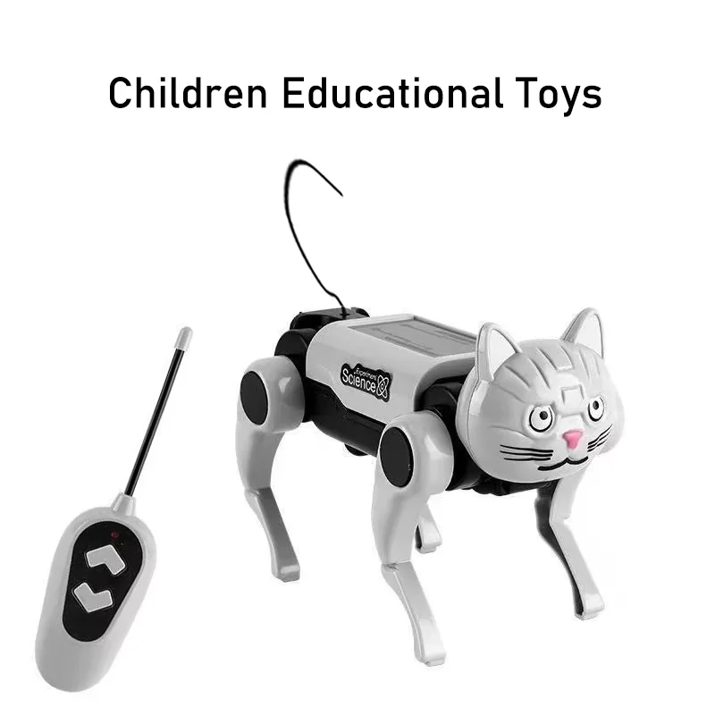 Robot Anak-anak Mainan Anjing Mekanis Remote Control Pengajaran Sains DIY Model Perakitan Mainan Set Listrik untuk Hadiah Anak Laki-laki