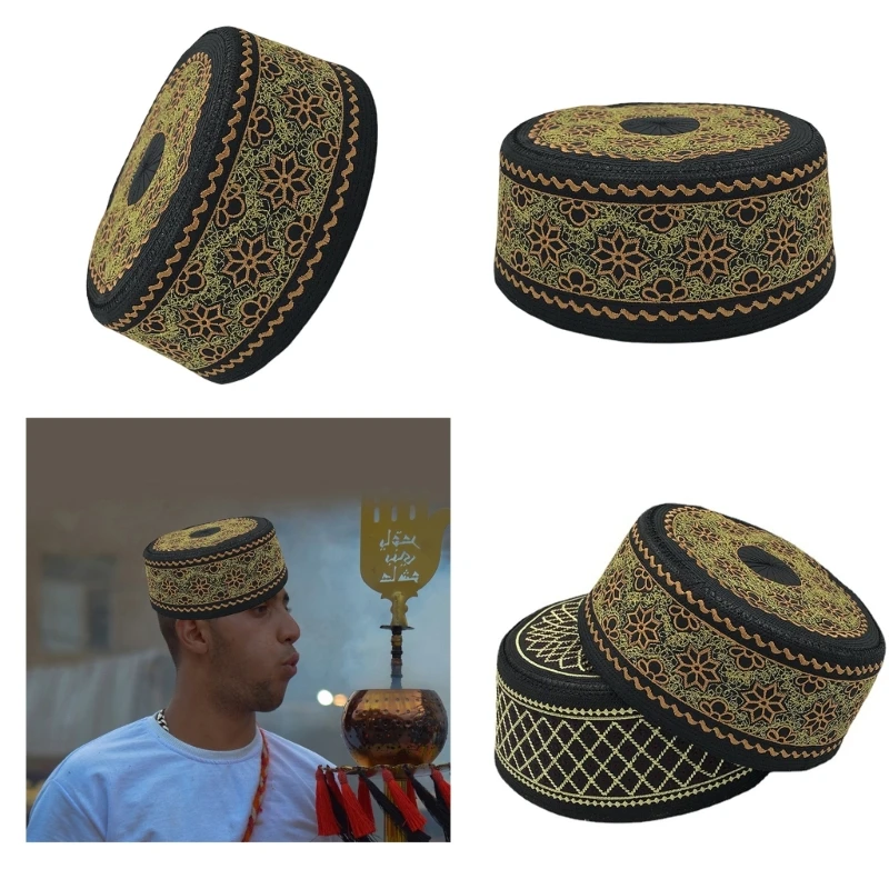 Men Islamic Kufi Prayer Hat EIDRamadan Hijabs Turkish Caps Arabian Skull Hat