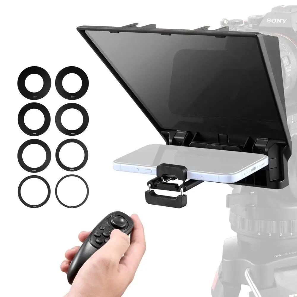 

8'' Portable Teleprompter Remote for webcam Smartphone Professional Live Streaming