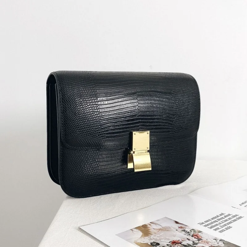 2024  Women Small Box Bag Single Shoulder Handbag Solid Fashion Brand Cow Split Leather Flap Tofu Bags Ladies Sling Messenger Ba