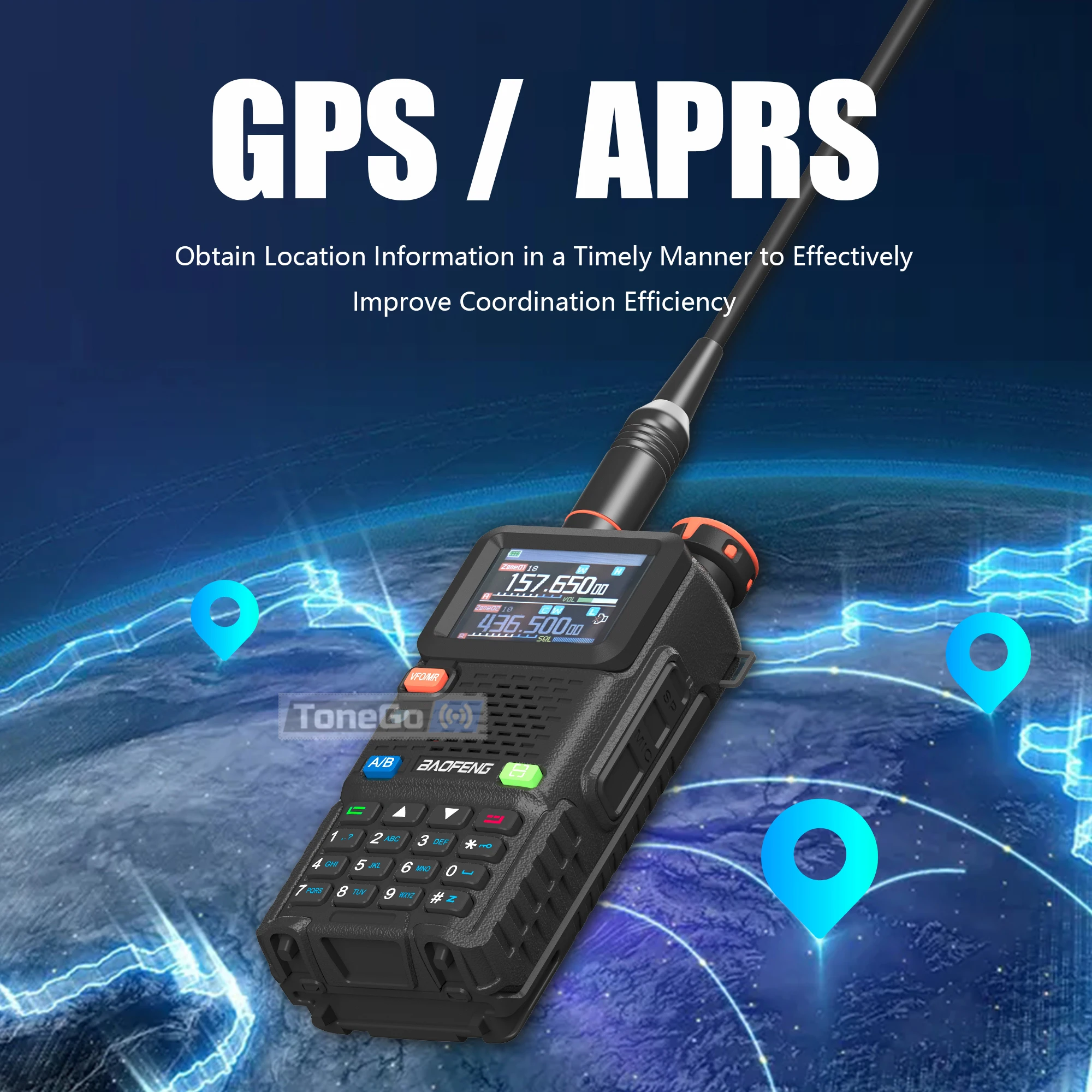 1/2PCS UV-5RH Pro GPS Walkie Talkie Baofeng 10W Long Range AM FM Wireless Frequency NOAA 640 CH DTMF Man Down Upgrade of UV-5RM