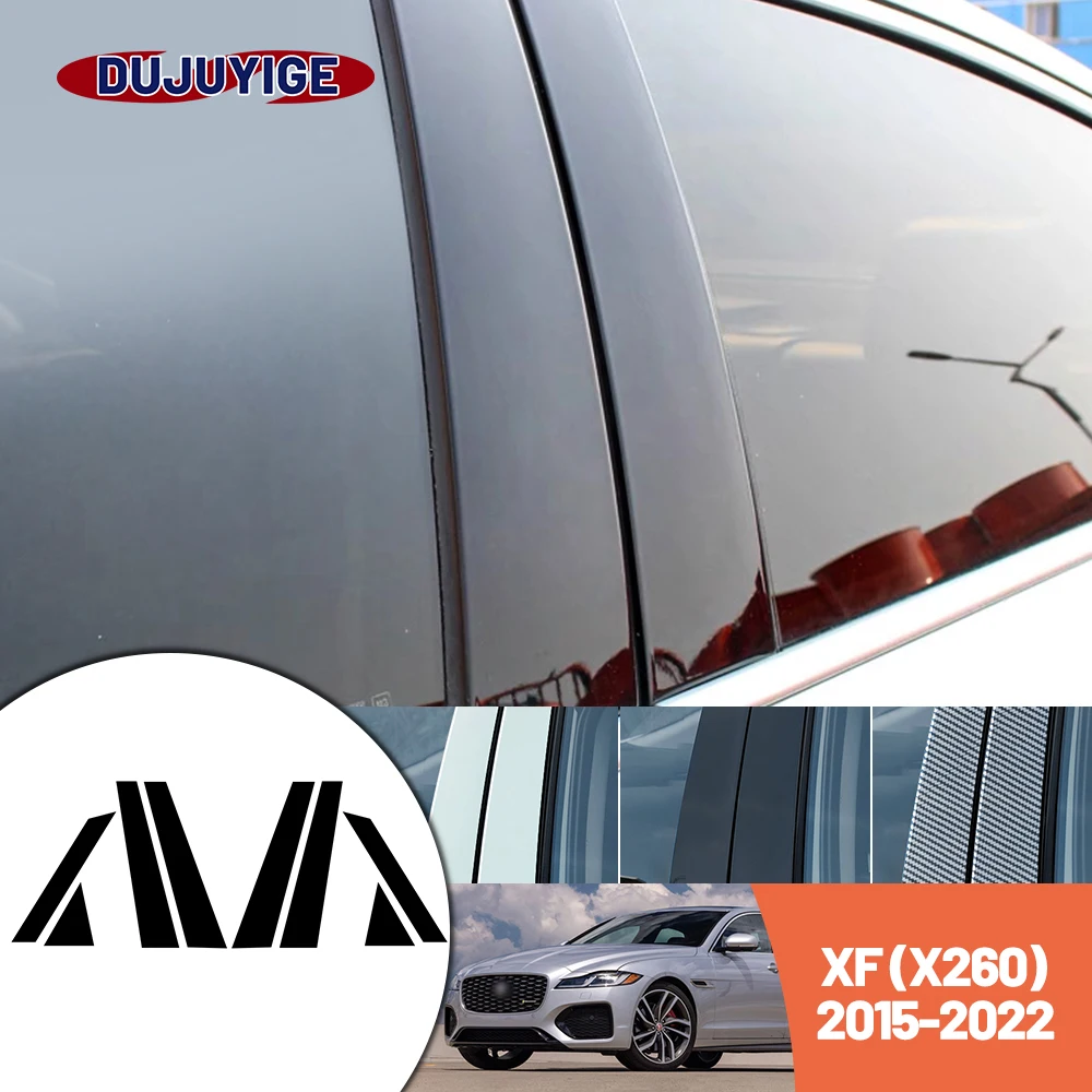 

Bright black carbon fiber door and window B C Pillar sticker suitable For Jaguar XF II X260 2015-2022 2016 2017 2018 2019 2020