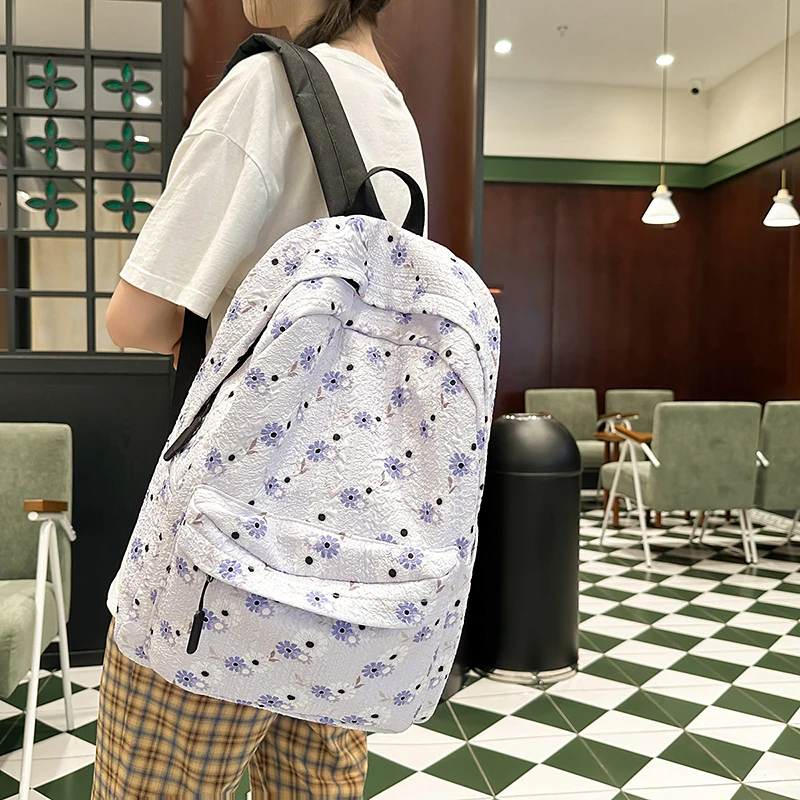 

Women's New Trendy Versatile Large Capacity Nylon Cloth Student Schoolbags Simple Casual Outdoor Travel Storage Backpack