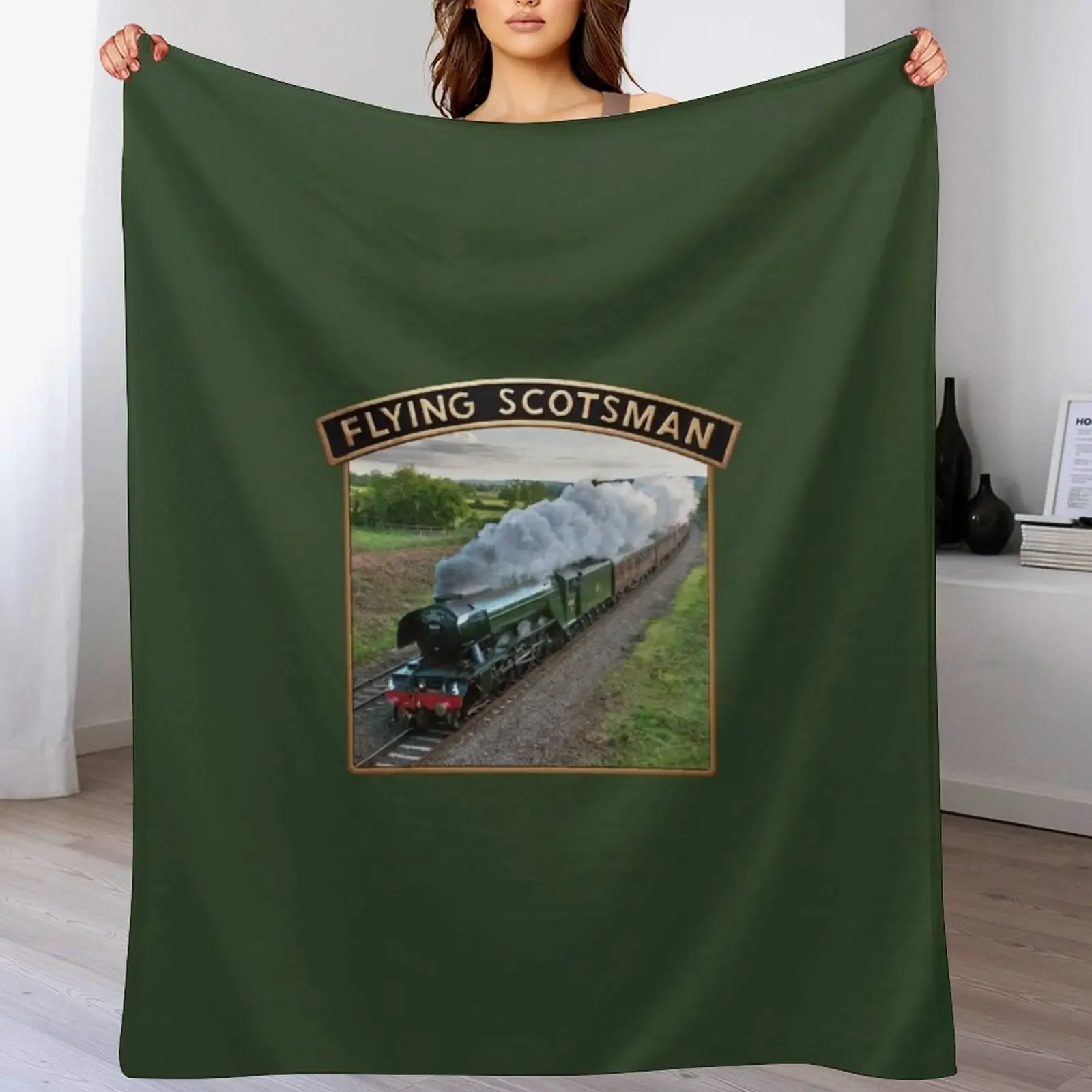 Flying Scotsman and Nameplate Throw Blanket valentine gift ideas Furry Giant Sofa Blankets