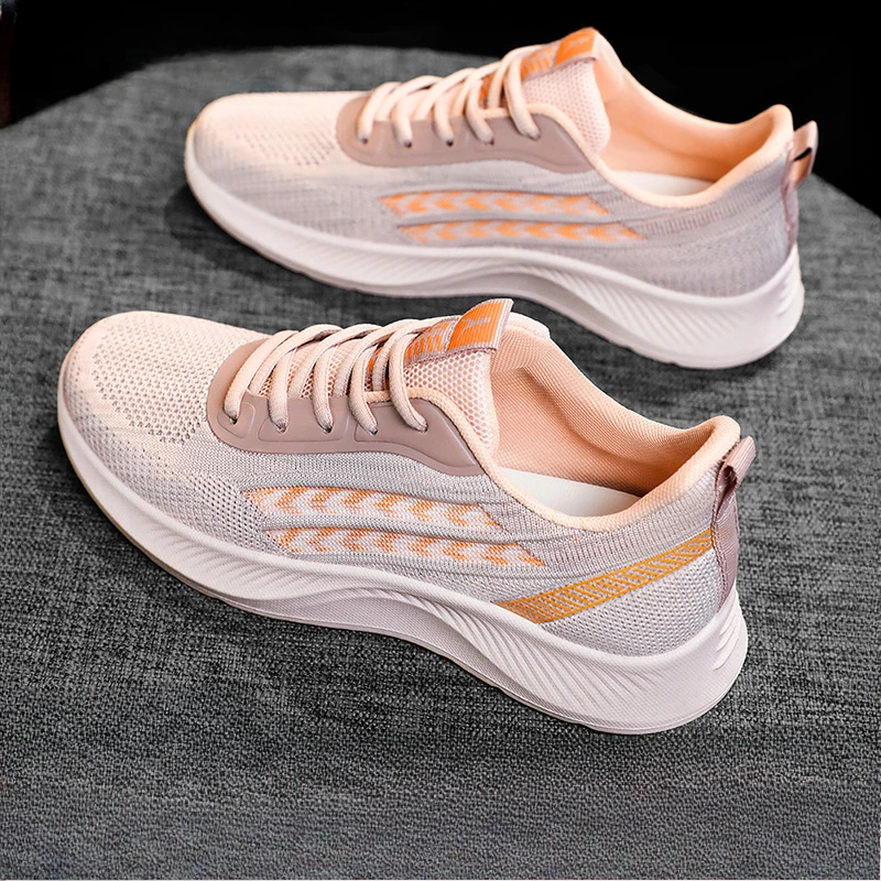 

Women's Breathable Mesh Sneakers Platform Sole Korean Style Spring Casual Sports Shoe Plus Size Orthopedic Height Walking Shoes