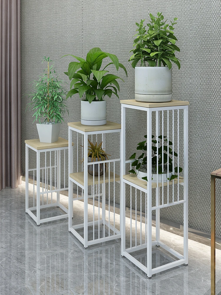 Green Radish Flower Stand with Flower Pots For Living Room Single Floor-standing Wrought Iron Luxury Shelf Golden Flower Stand