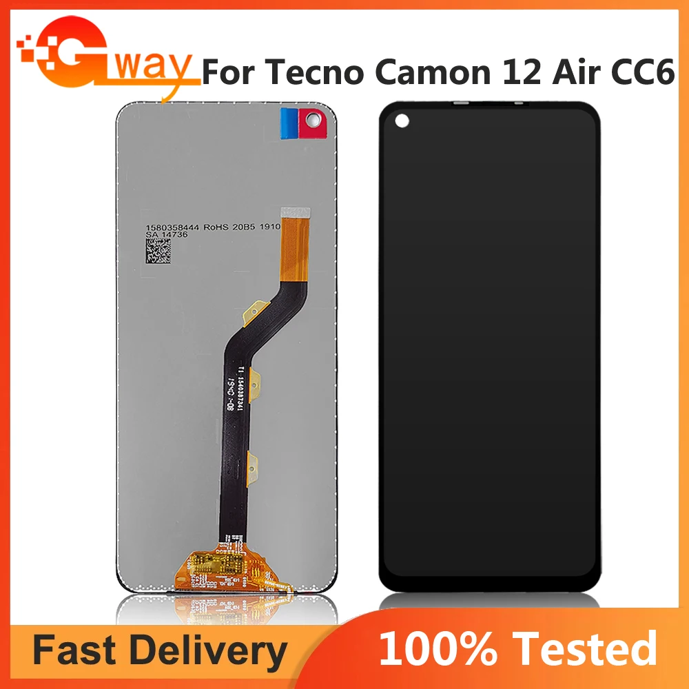 

6.52" For Tecno Camon 12 CC7 CC7S LCD Display Touch Screen Digitizer Assembly 6.55" For Tecno Camon 12 Air CC6 LCD Replacement