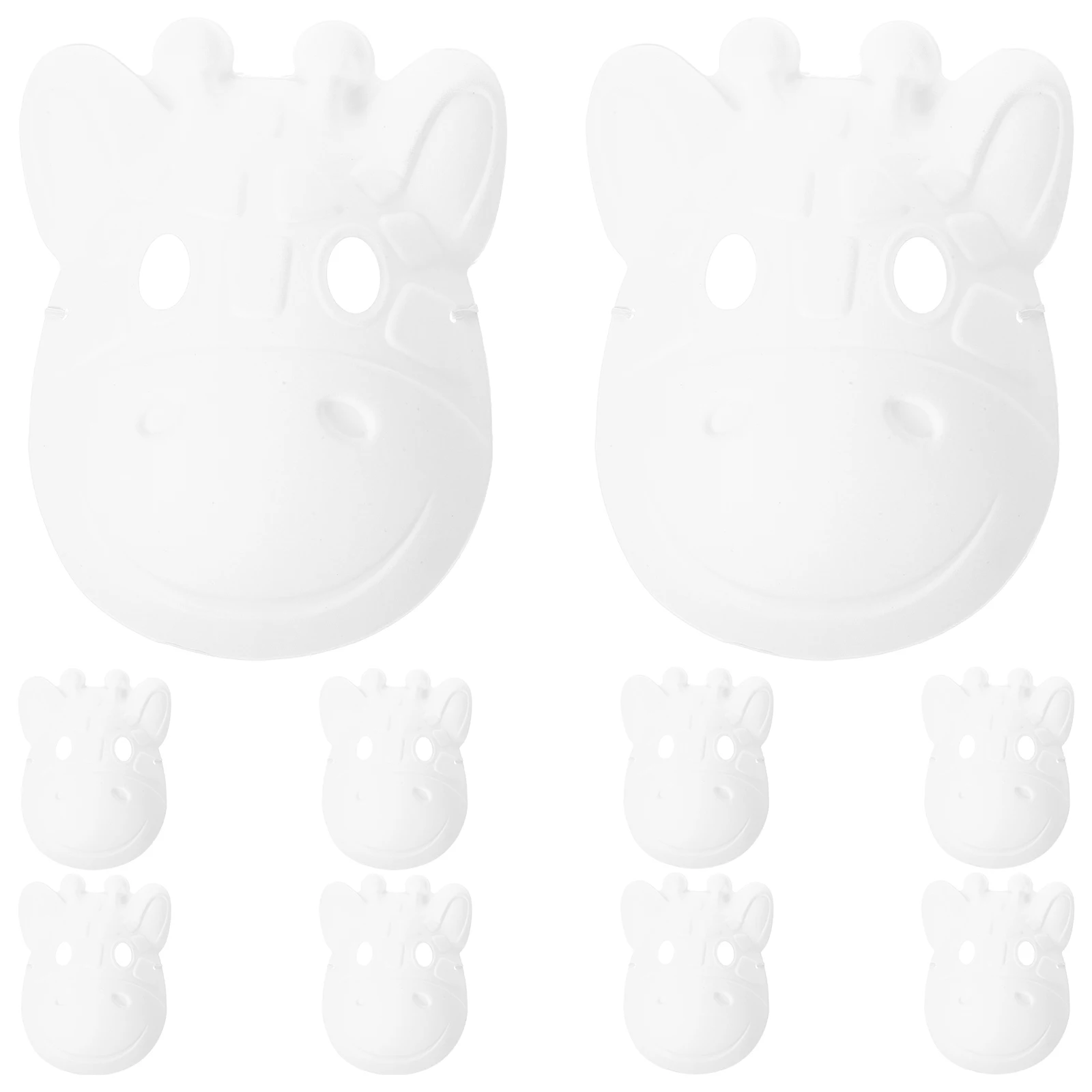 

10 Pcs H Painted Mask DIY Animal Masquerade White Paper Costume Unpainted Set Deer Halloween Christmas Kid Craft