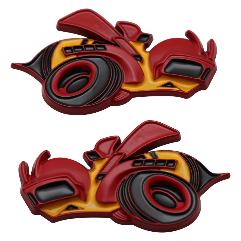 1 زوج مزدوج الحجم عالية الجودة تعديل ثلاثية الأبعاد ملصقات السيارات المعدنية تشغيل النحل غطاء الخدش DIY بها بنفسك الديكور اكسسوارات السيارات