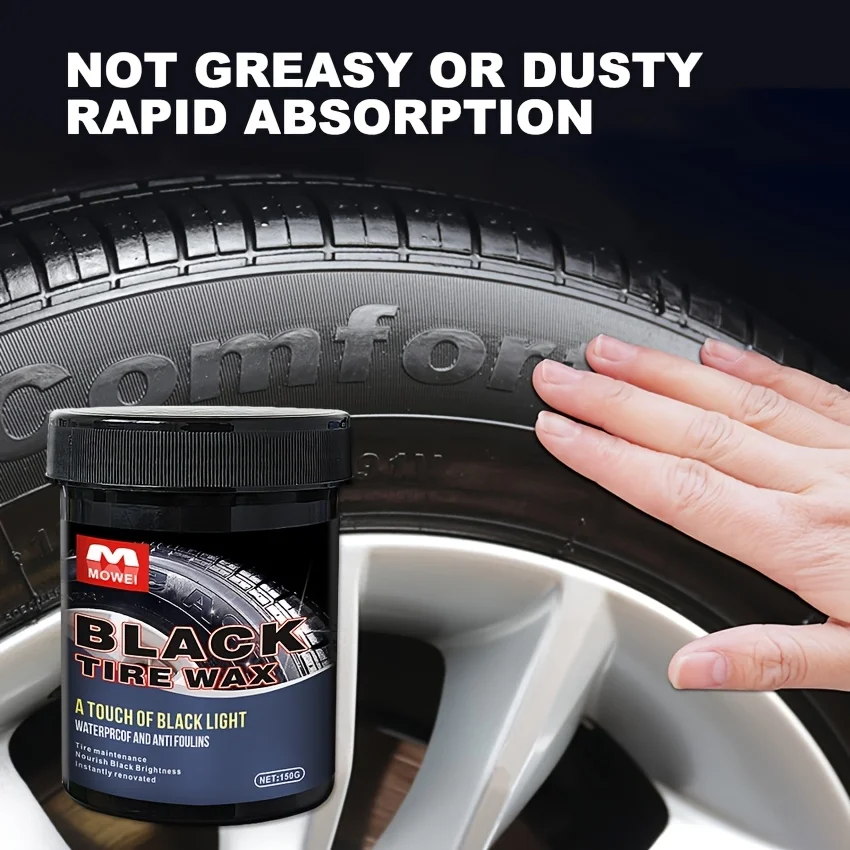 150g Tire Shine & Retread Wax - Durable Anti-Aging Gloss Enhancer for Car Tires, Blackening Care Agent image 2