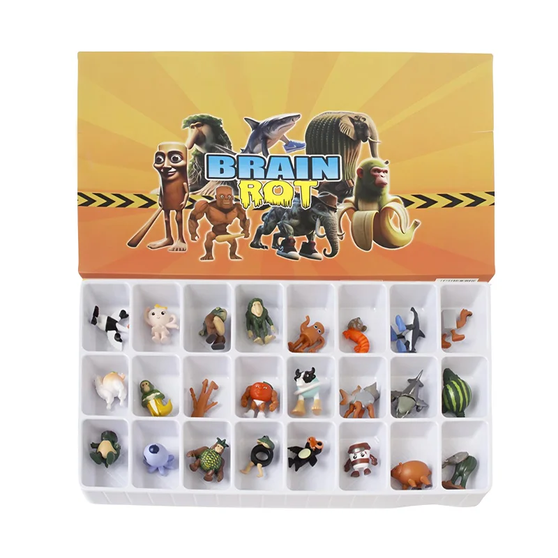 24 Pz Tung Tung Sahur Figure Italiano Brainrot Bambola Tralalero Tralala Bombardino Crocodilo Shimpanzini Bananini Modello Giocattolo Regalo