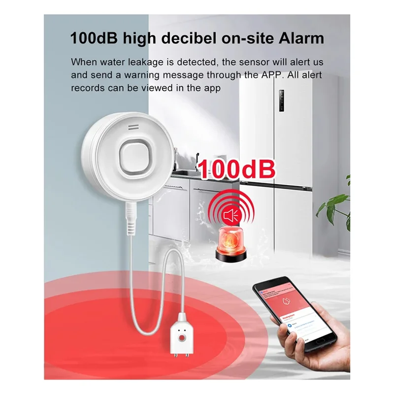 【MUST-HAVE】Tuya Wifi Water Immersion Alarm New Intelligent Life APP Remote Control Support For Alexa Water Leak Detector