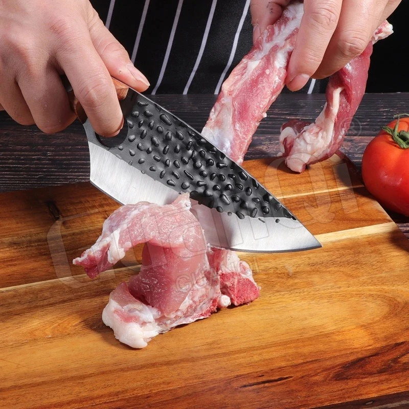 Forged Butcher Knife Meat Slicing Cleaver Handmade Kitchen Chef Knife Fish Filleting Knife Serbian Style Chinese Cooking  Knife