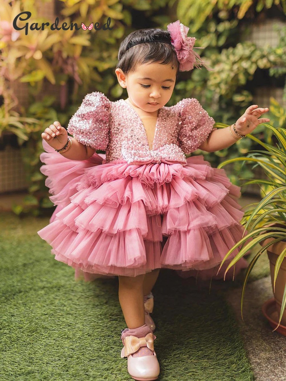 

Puffy Baby Girl Dress Layers Flower Girl Dresses Cute Girl Princess Dress Girl Wedding Party Dress Child Kids Dresses