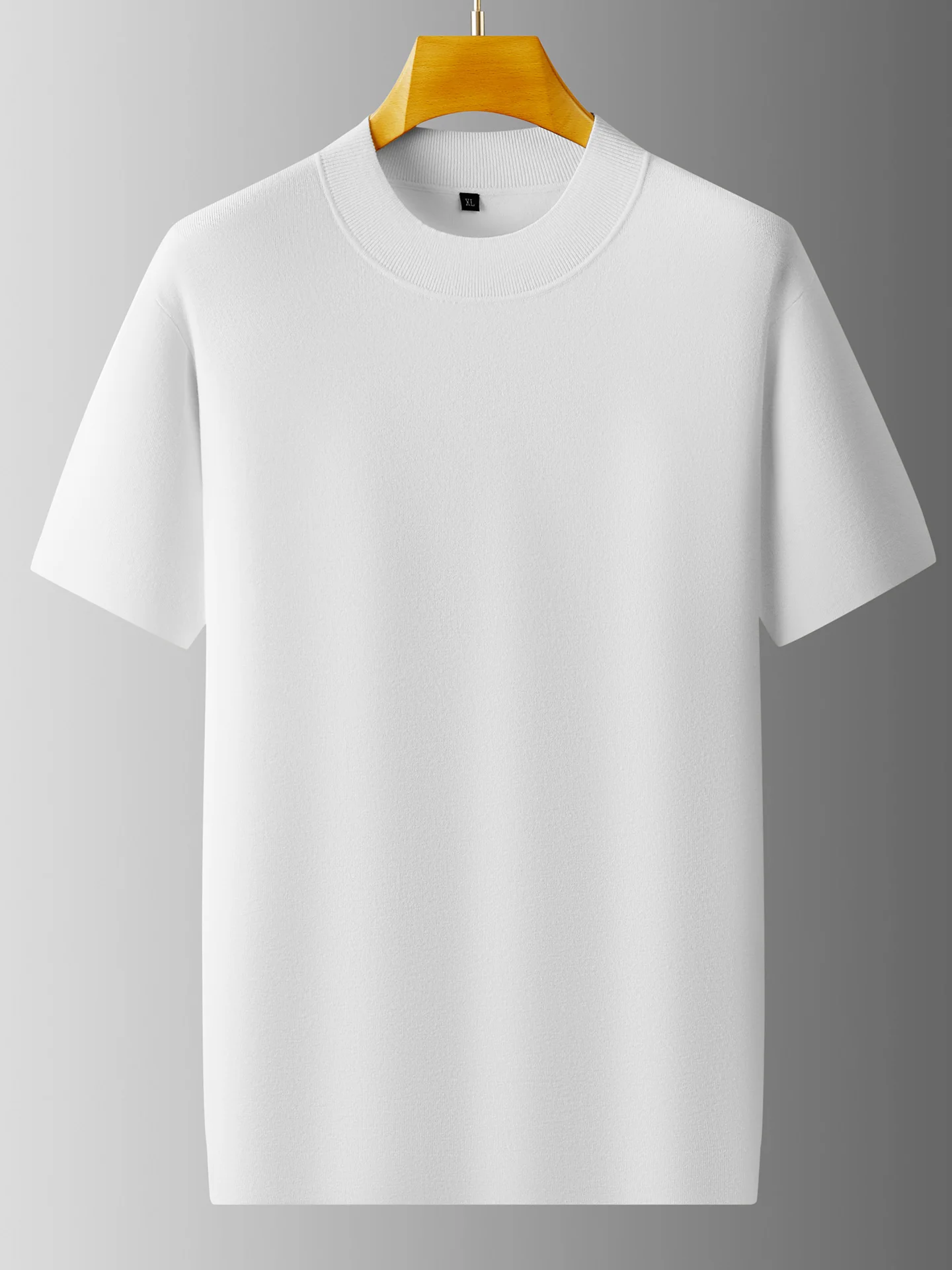 

Свободный мужской вязаный свитер с высоким воротником ort Sve Pure White Mid-Ne Лето Осень Зима Теплый дышащий Faio...