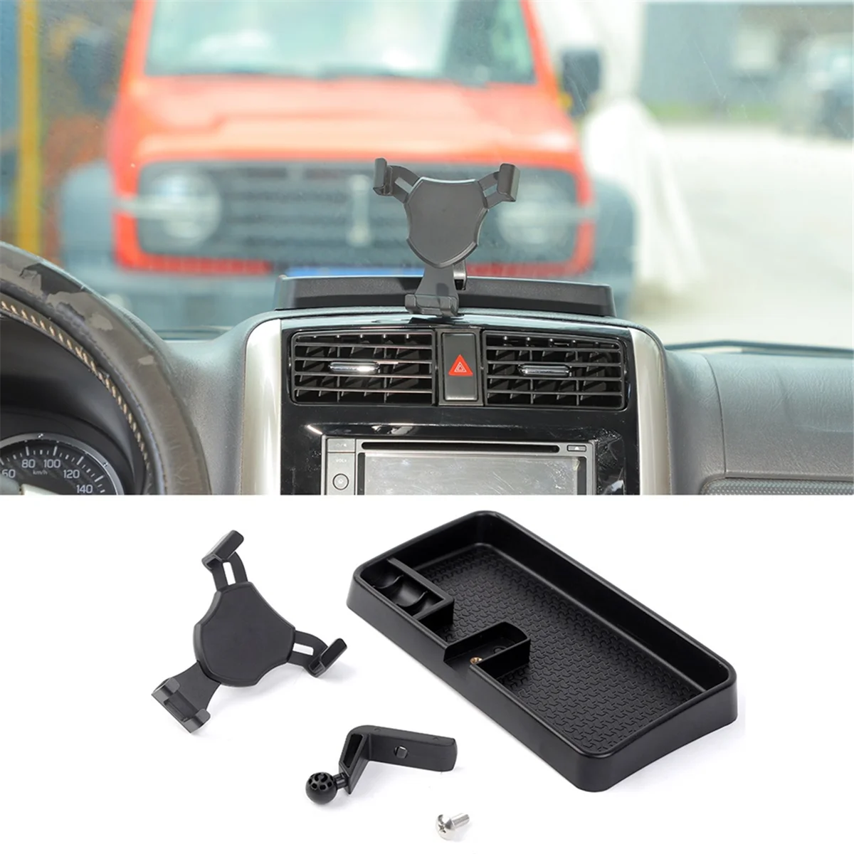 For Suzuki Jimny 2007-2017 Car Dashboard Phone Mount Bracket Holder Storage Box Accessories