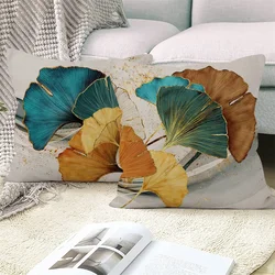 Gold Green Printed Pillowcase Car Sofa Home Decor Modern  Ginkgo Leaf Decorative Cushion Cover throw pillow cover45*45