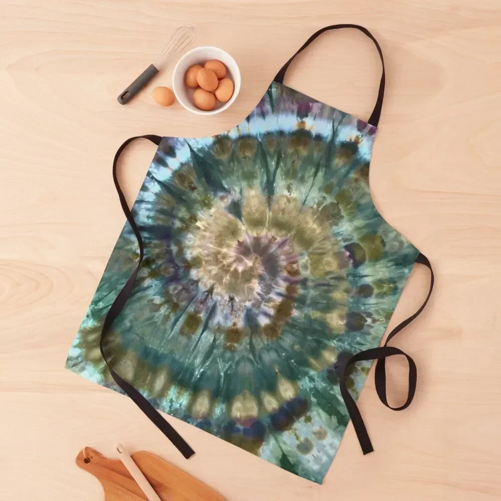 

Tie Dye Spiral in Evergreen Ice Apron Hairdressing Hairdresser Accessories kitchen gadgets Apron