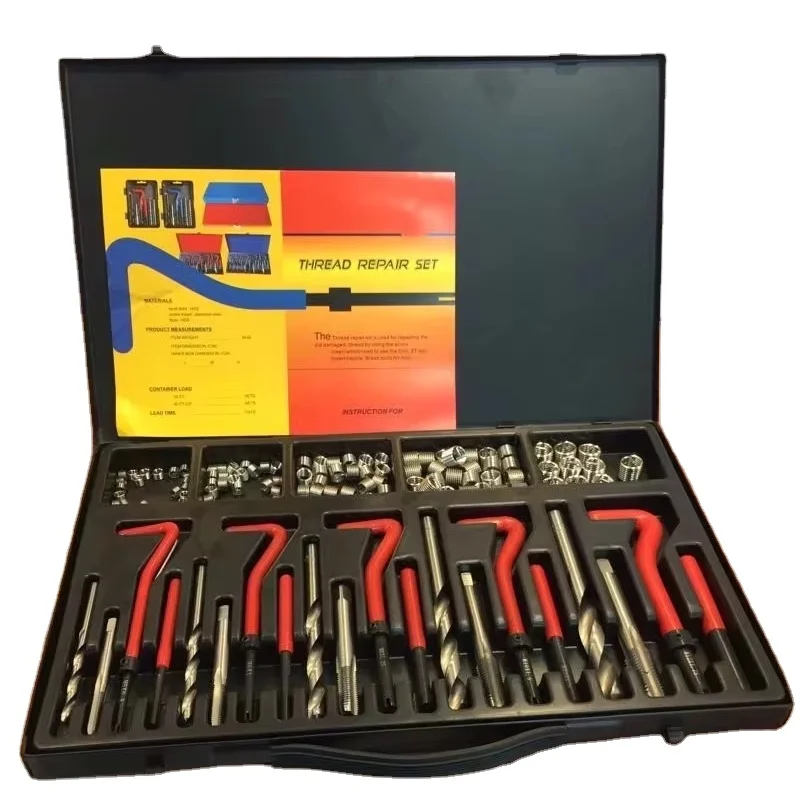 131 PC THREAD REPAIR KIT Quality Tool Suite Coils Thread Insert Repair Tools Kit Top Sale Broken Thread Repair for Aluminum