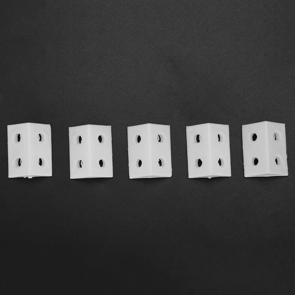 50pcs Reinforced Plastic Corner Brace Bracket White 4 Holes L Shape Bracket Right Angle Bracket Home