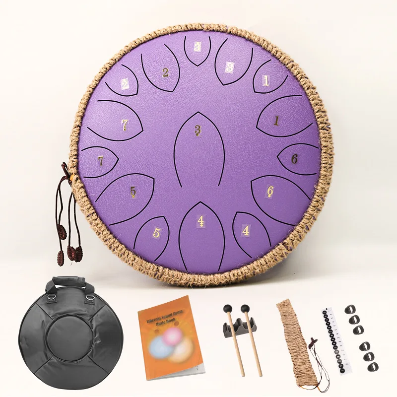 

2025 14-Inch15 Tones Steel Tongue Drum Percussion Tongue Drum Musical Instruments Percussion Instrument Performance