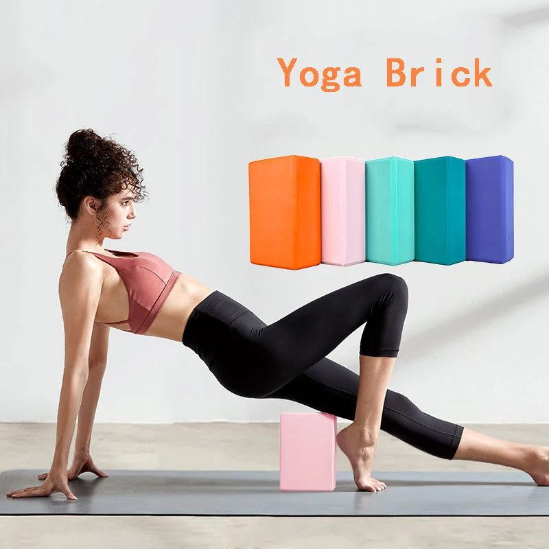 EVA Gym blok busa bata latihan kebugaran Set alat Yoga Guling bantal peregangan tubuh membentuk yoga blok